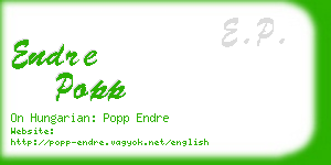 endre popp business card